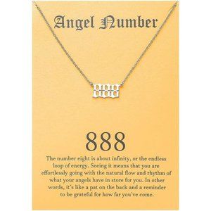 Angel Number Choker Necklace Numerology Jewelry for Women Silver
